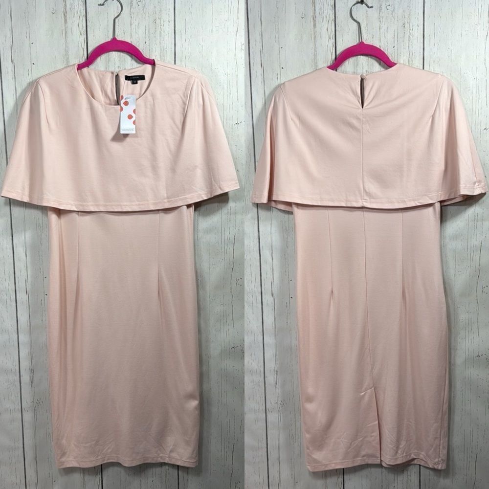 Floryday Womens Light Pink Classic Cape Detail Stretchy MidI Dress